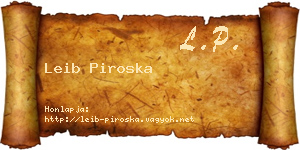 Leib Piroska névjegykártya